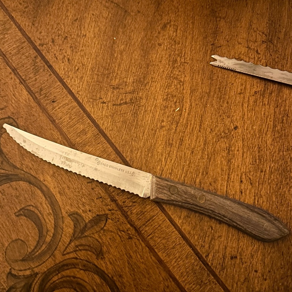Vintage EKCO 8” Blade Stainless Steel Serrated Knife